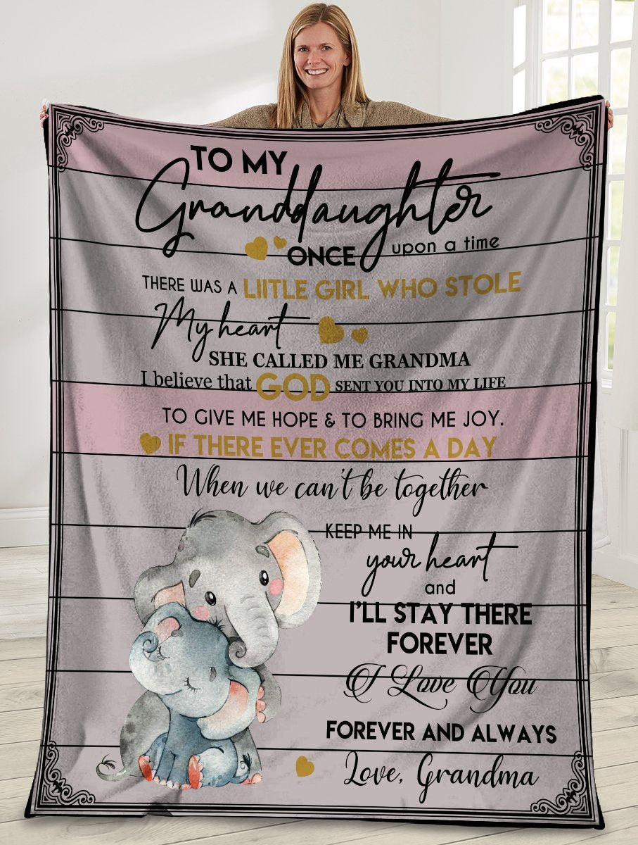Elephant To My Granddaughter Once Upon A Time There Was A Little Girl Who Stole My Heart Ultra Soft Cozy Plush Fleece Blanket Elephant To My Granddaughter Once Upon A Time There Was A Little Girl Who Stole My Heart Ultra Soft Cozy Plush Fleece Blanket