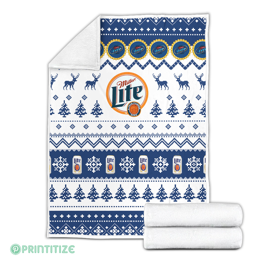 Miller Lite Ugly Xmas Fleece Blanket Miller Lite Ugly Xmas Fleece Blanket
