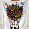 Pitbull Butterfly Air Balloon Fleece Blanket