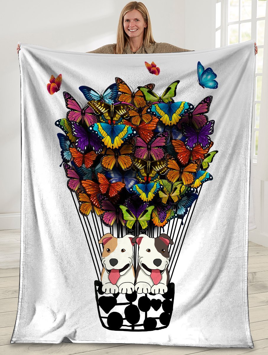 Pitbull Butterfly Air Balloon Fleece Blanket Pitbull Butterfly Air Balloon Fleece Blanket