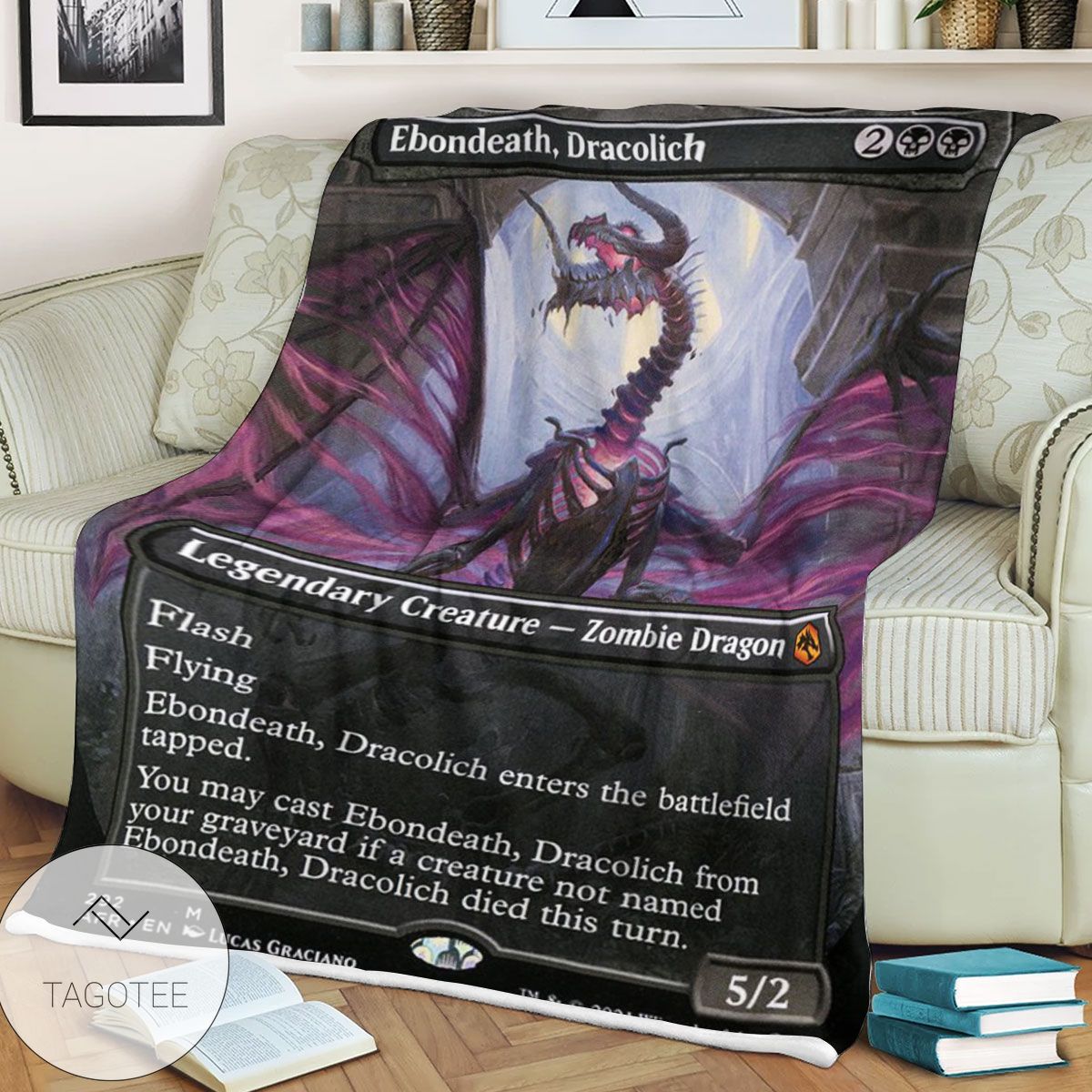 Afr 292 Ebondeath Dracolich Magic The Gathering Mtg Blanket Afr 292 Ebondeath Dracolich Magic The Gathering Mtg Blanket