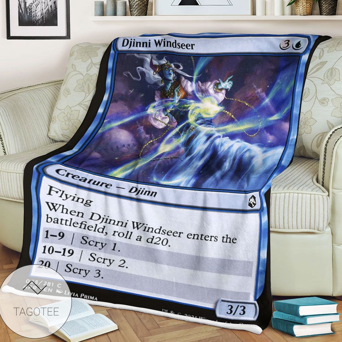 Afr 55 Djinni Windseer Magic The Gathering Mtg Blanket Afr 55 Djinni Windseer Magic The Gathering Mtg Blanket