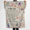 Air Mail To My Son Be Strong And Love Life Your Mom Blanket