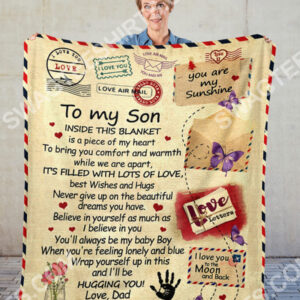 Air Mail To My Son Ill Be Hugging You Your Dad Blanket