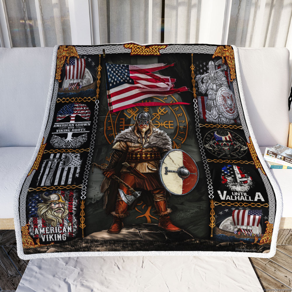American Viking Warrior Until Valhalla All Over Printed Blanket American Viking Warrior Until Valhalla All Over Printed Blanket
