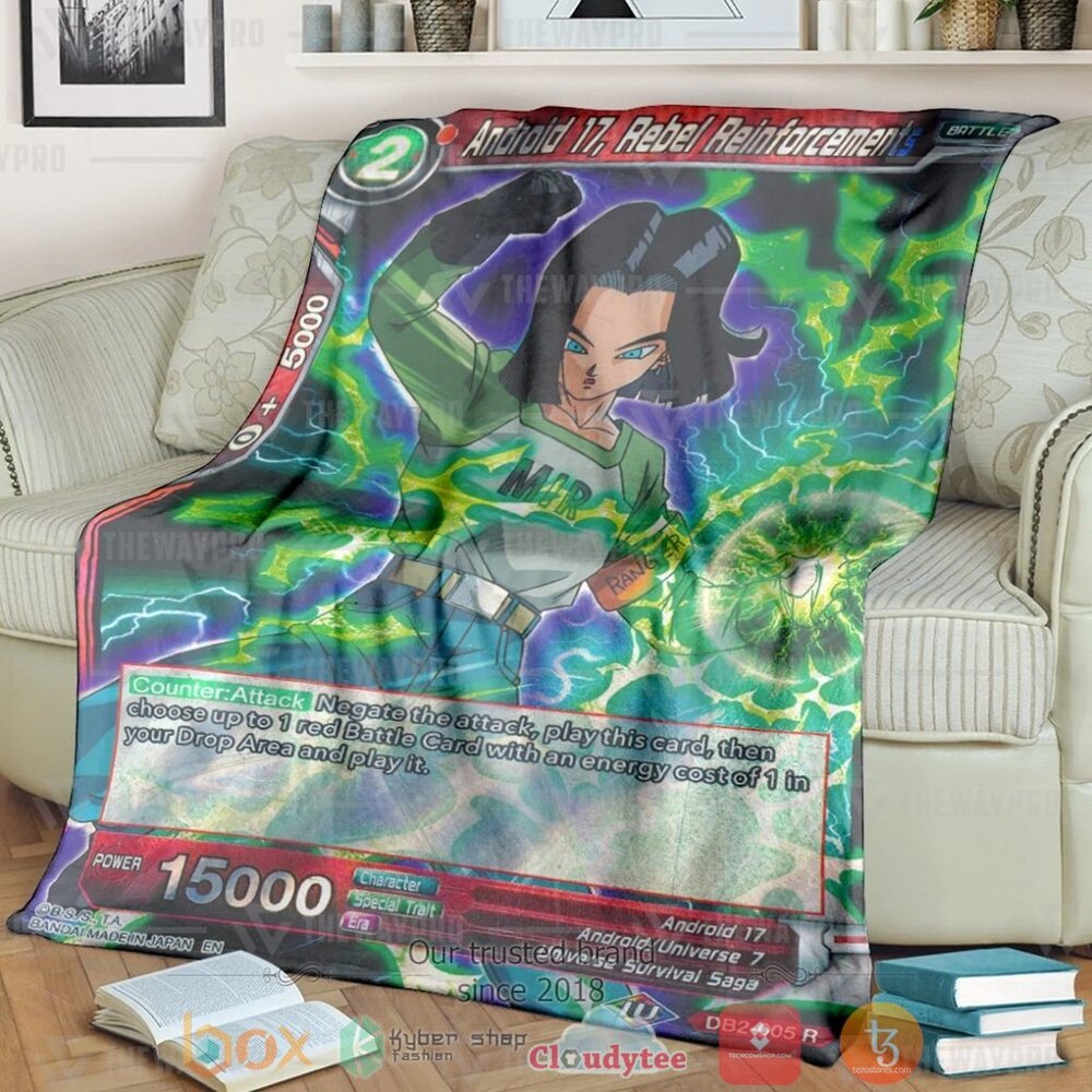 Android 17 Rebel Reinforcements Custom Soft Blanket Android 17 Rebel Reinforcements Custom Soft Blanket