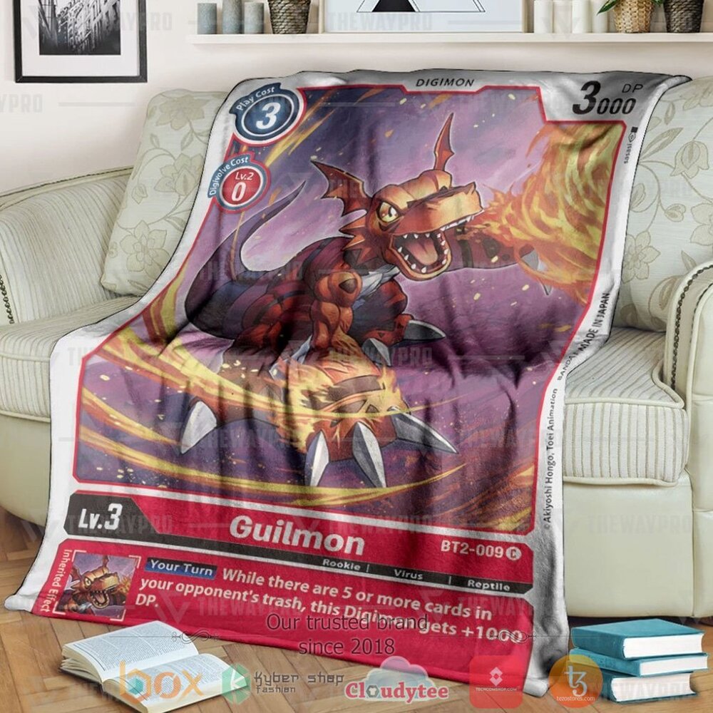 Anime Digimon Guilmon Custom Soft Blanket 2 Anime Digimon Guilmon Custom Soft Blanket 2
