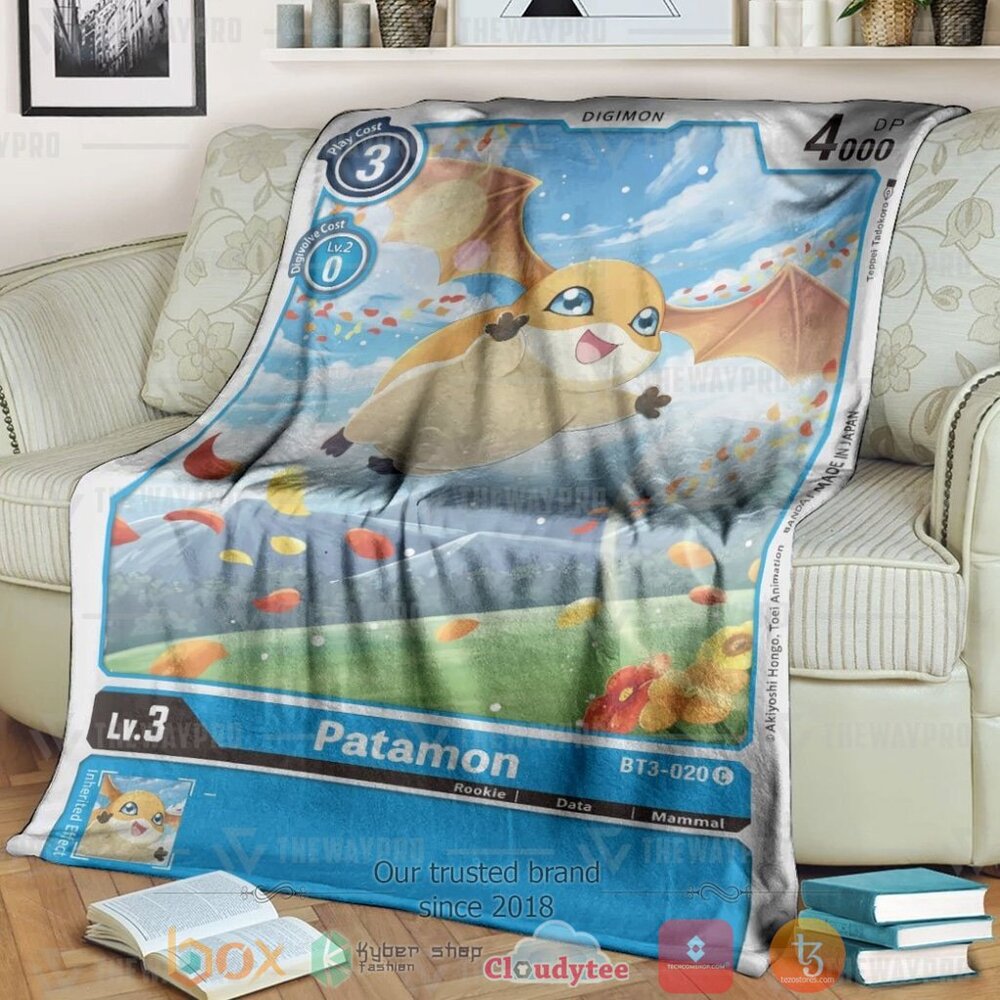 Anime Digimon Patamon Custom Soft Blanket 2 Anime Digimon Patamon Custom Soft Blanket 2