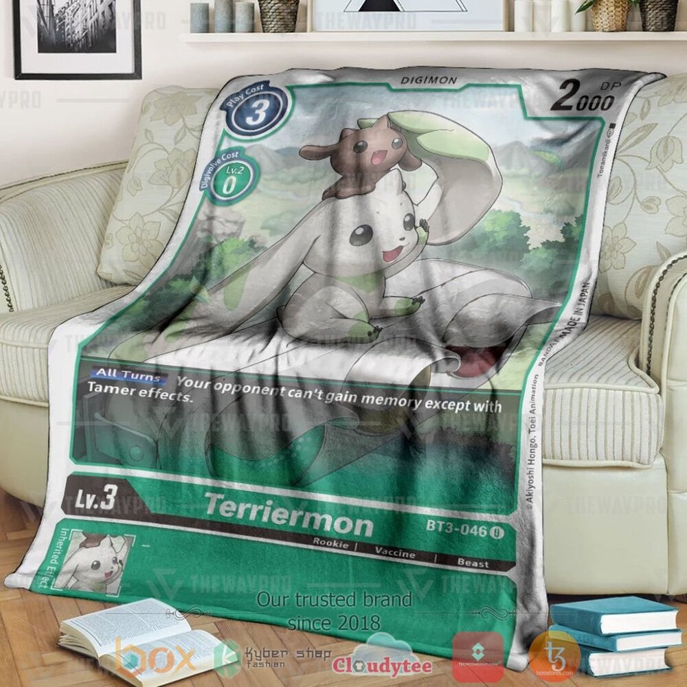 Anime Digimon Terriermon Custom Soft Blanket 2 Anime Digimon Terriermon Custom Soft Blanket 2