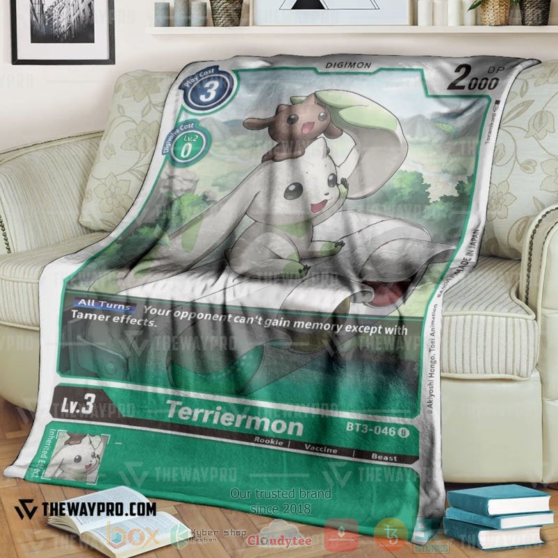 Anime Digimon Terriermon Soft Blanket Anime Digimon Terriermon Soft Blanket