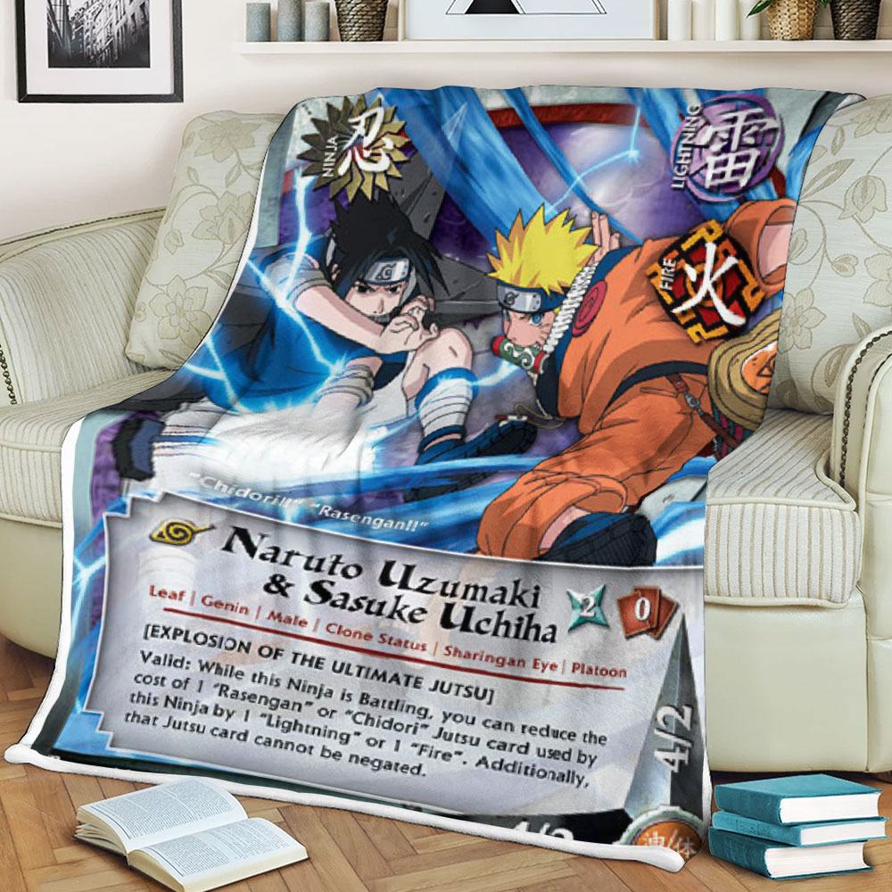 Anime Naruto And Ssk Sherpa Blanket Anime Naruto And Ssk Sherpa Blanket