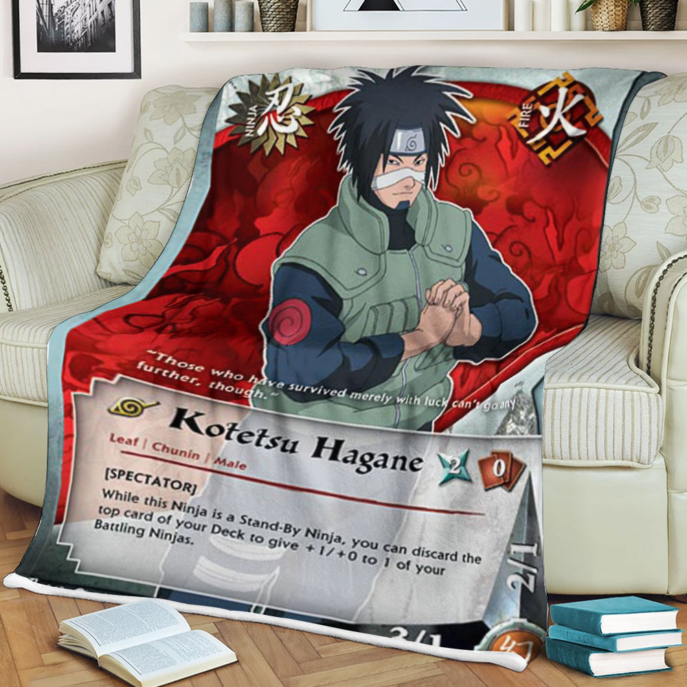 Anime Naruto Kotetsu Hagane Sherpa Blanket Anime Naruto Kotetsu Hagane Sherpa Blanket