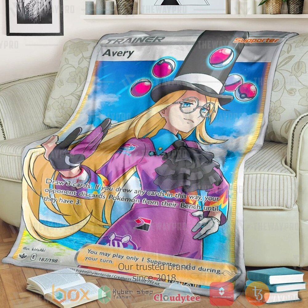 Anime Pkm Avery Trainer Custom Soft Blanket Anime Pkm Avery Trainer Custom Soft Blanket