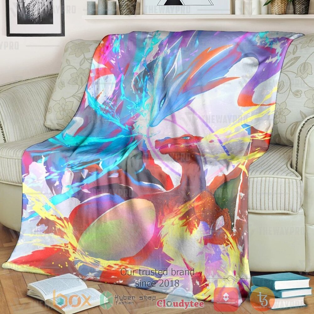 Anime Pkm Charizard Art Custom Soft Blanket Anime Pkm Charizard Art Custom Soft Blanket