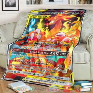 Anime Pkm Charizard Family Mega Shadow Vmax Custom Soft Blanket