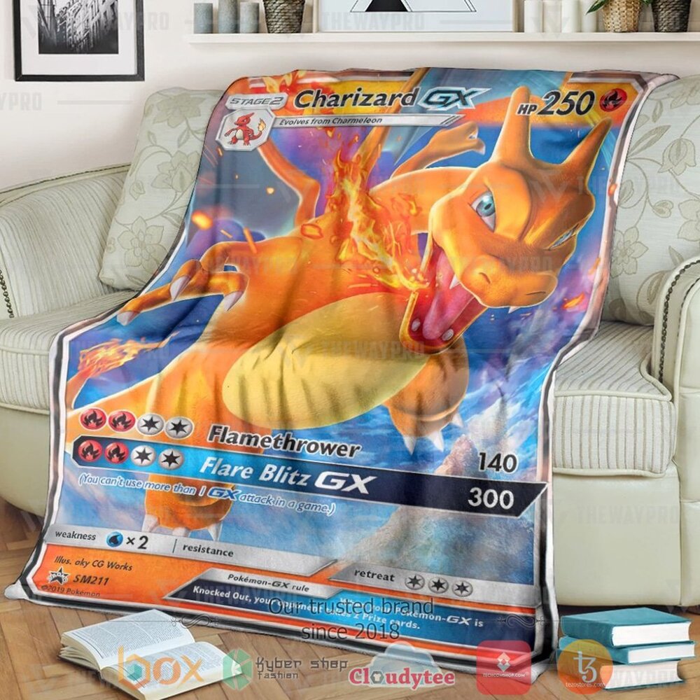 Anime Pkm Charizard Gx Sun And Moon Promos Custom Soft Blanket Anime Pkm Charizard Gx Sun And Moon Promos Custom Soft Blanket