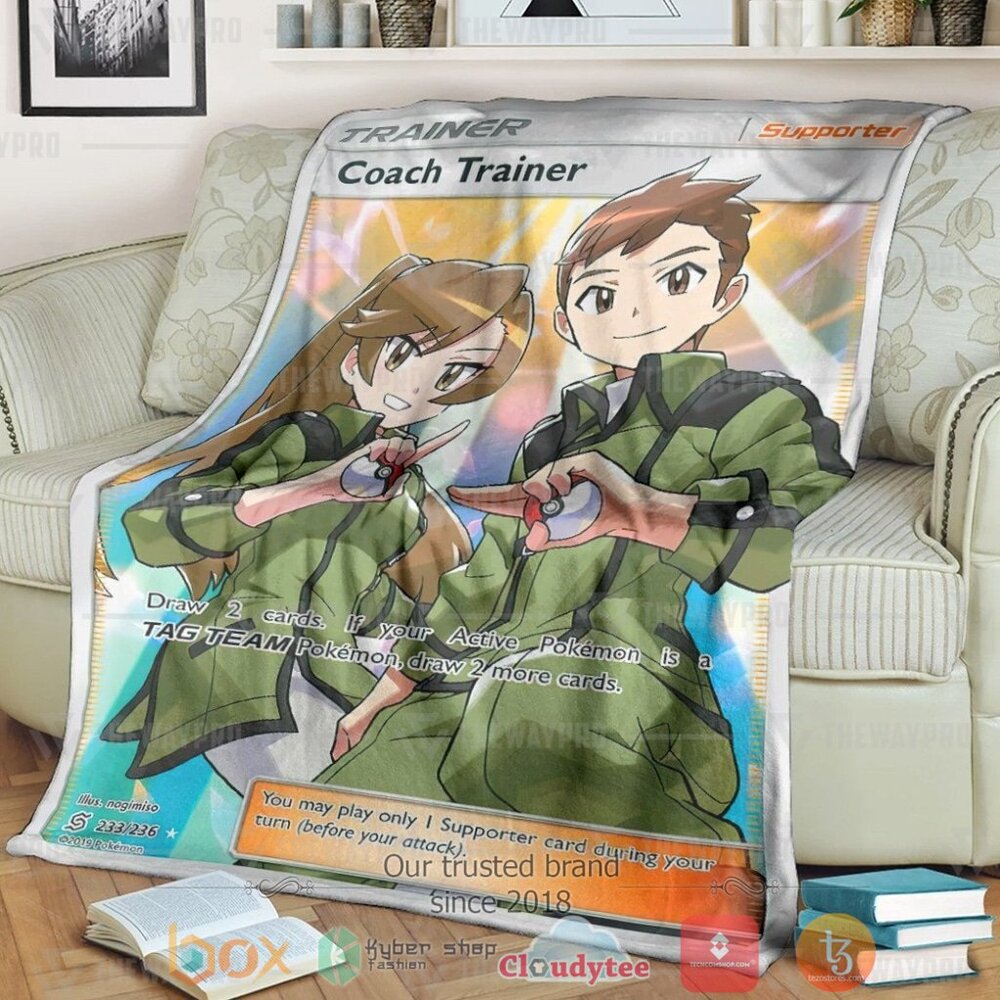 Anime Pkm Coach Trainer Custom Soft Blanket Anime Pkm Coach Trainer Custom Soft Blanket