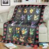Anime Pkm Eevee Evolution Form Custom Soft Blanket