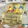 Anime Pkm First Edition Charizard Gold Card Custom Soft Blanket