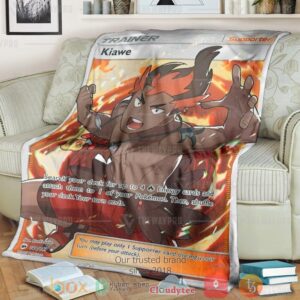 Anime Pkm Kiawe Trainer Custom Soft Blanket