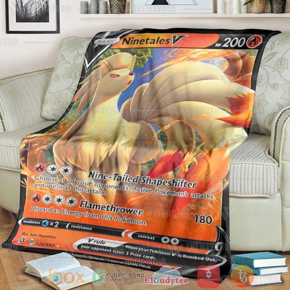 Anime Pkm Ninetales V Rebel Clash Custom Soft Blanket Anime Pkm Ninetales V Rebel Clash Custom Soft Blanket