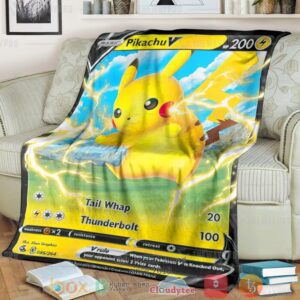Anime Pkm Pikachu V Fusion Strikes Custom Soft Blanket