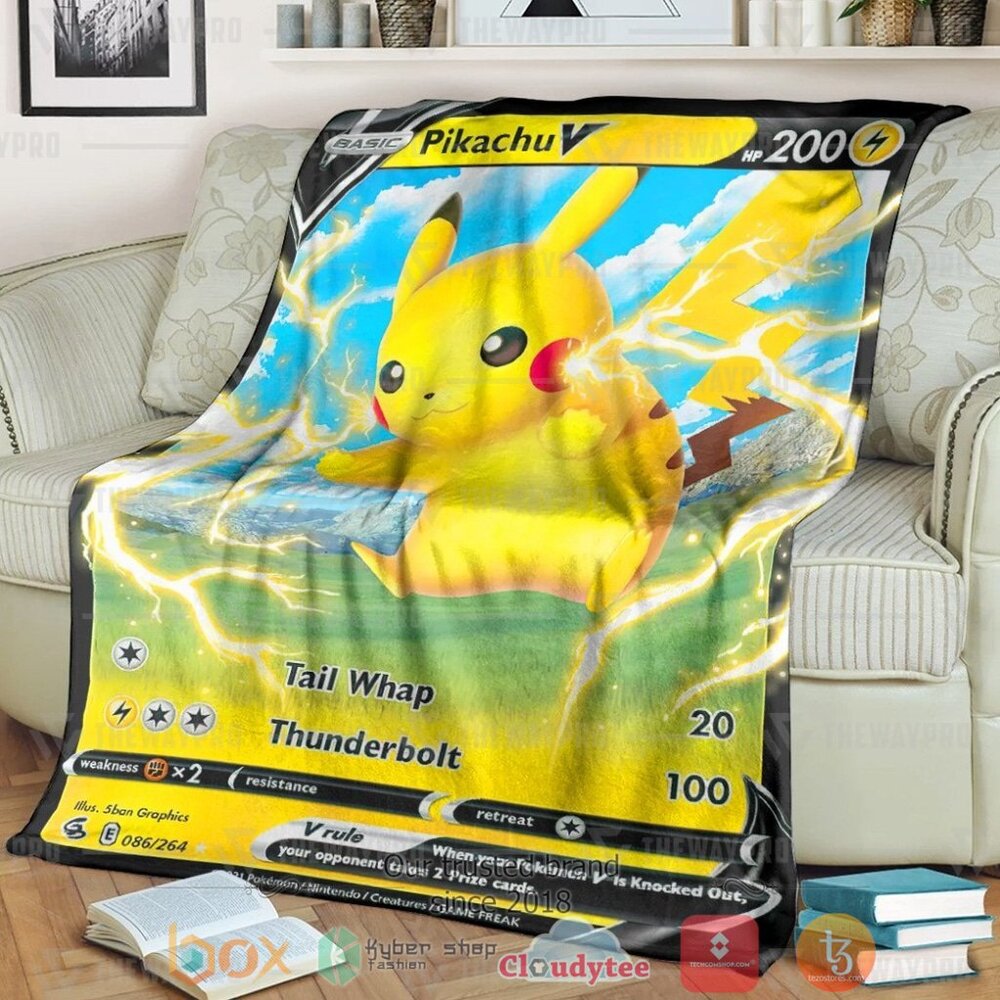 Anime Pkm Pikachu V Fusion Strikes Custom Soft Blanket Anime Pkm Pikachu V Fusion Strikes Custom Soft Blanket
