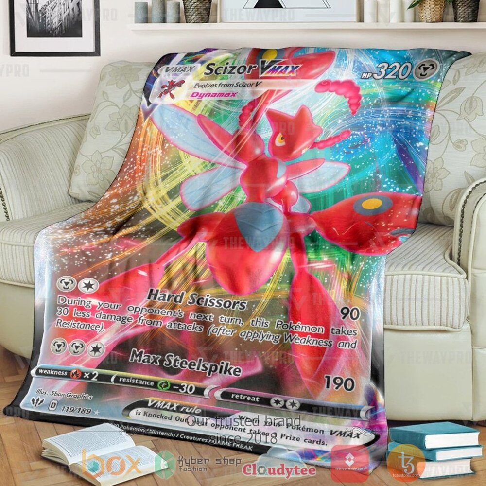 Anime Pkm Scizor Vmax Darkness Ablaze Custom Soft Blanket Anime Pkm Scizor Vmax Darkness Ablaze Custom Soft Blanket