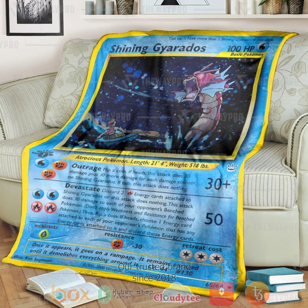 Anime Pkm Shining Gyarados Neo Revelation Custom Soft Blanket Anime Pkm Shining Gyarados Neo Revelation Custom Soft Blanket