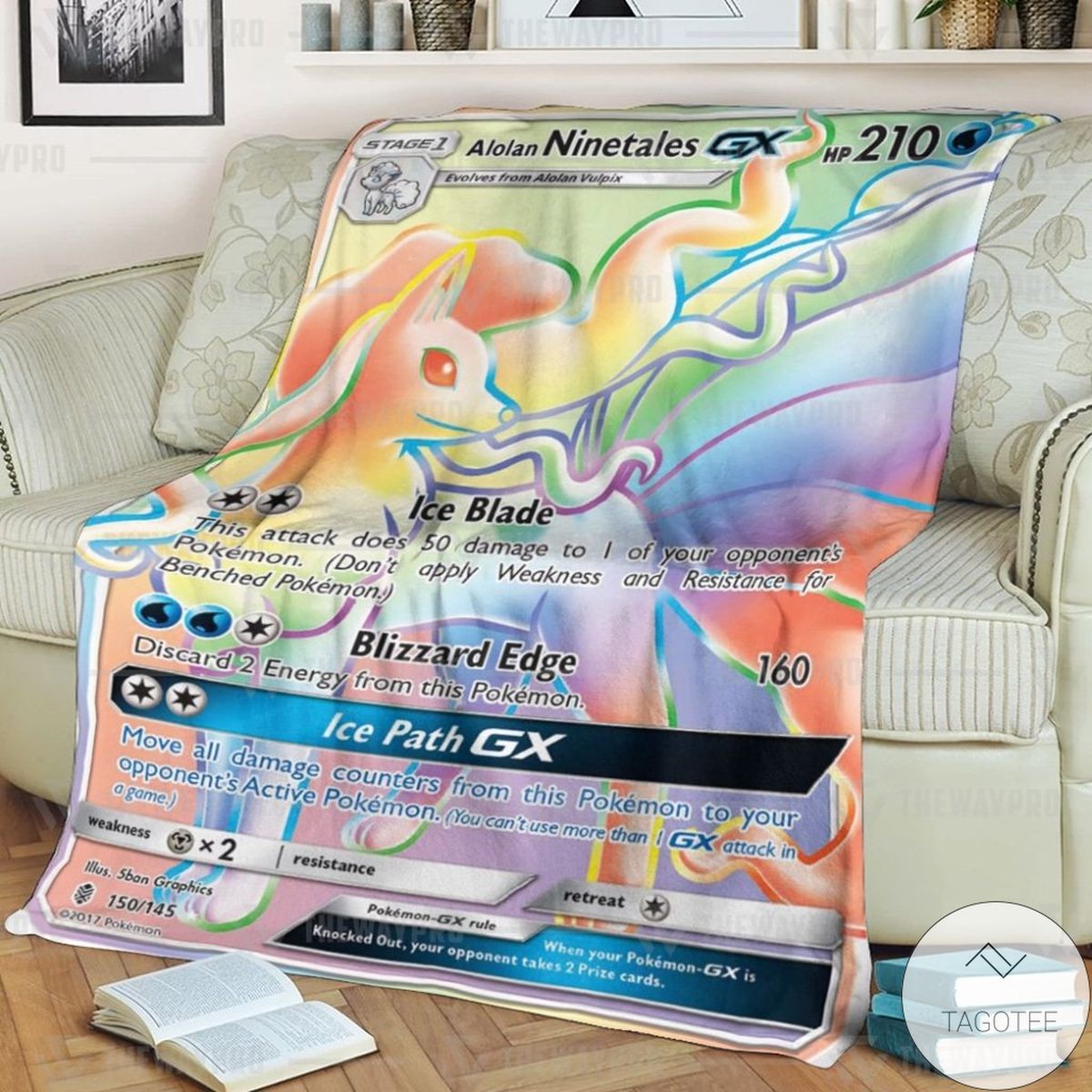 Anime Pokemon Alolan Ninetales Gx Guardians Rising Custom Blanket Anime Pokemon Alolan Ninetales Gx Guardians Rising Custom Blanket