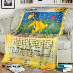 Anime Pokemon Ampharos Unseen Forces Soft Blanket 2