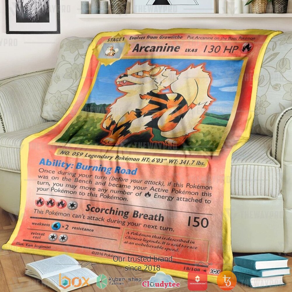 Anime Pokemon Arcanine Evolutions Soft Blanket Anime Pokemon Arcanine Evolutions Soft Blanket