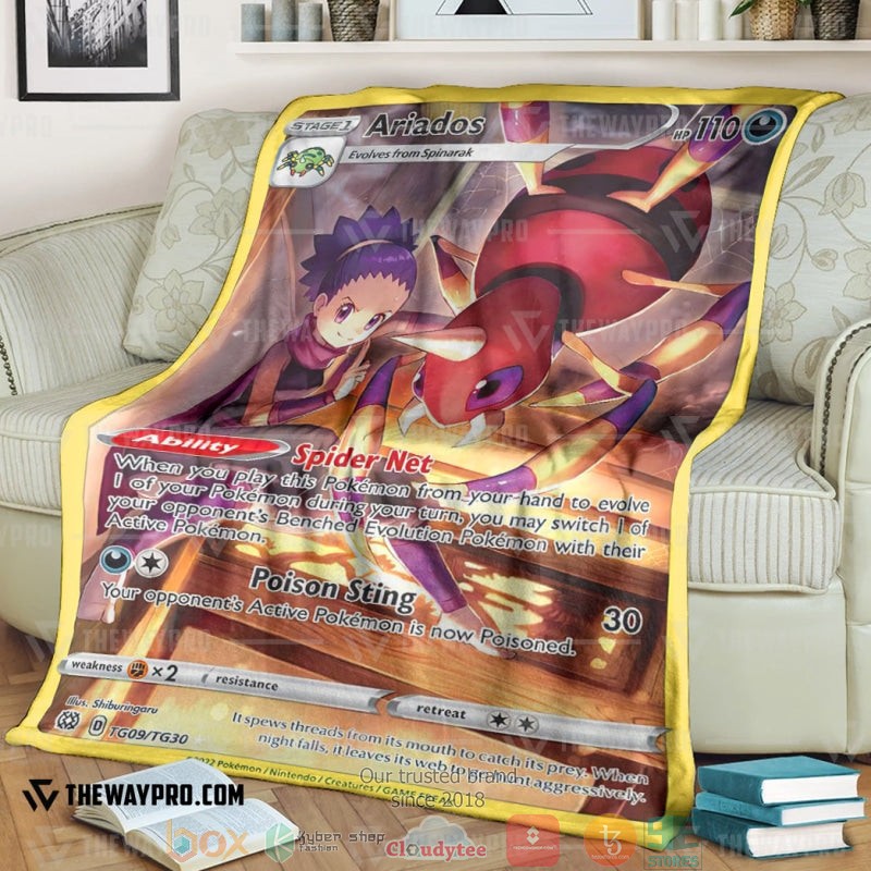 Anime Pokemon Ariados 2022 Soft Blanket Anime Pokemon Ariados 2022 Soft Blanket
