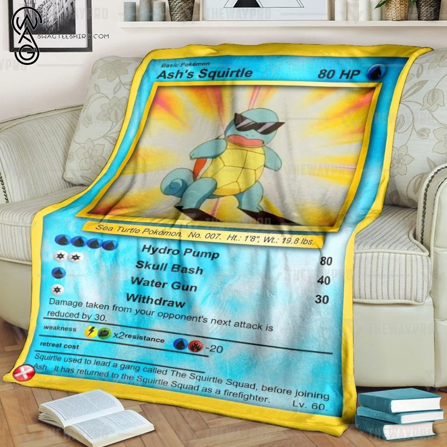 Anime Pokemon Ashs Squirtle Full Printing Blanket Anime Pokemon Ashs Squirtle Full Printing Blanket