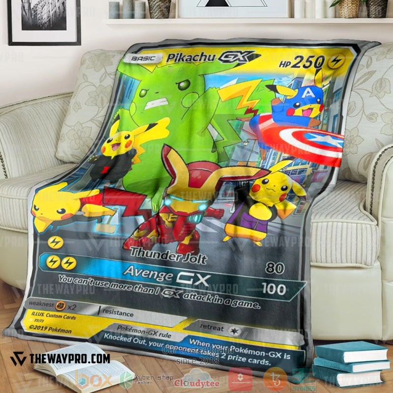Anime Pokemon Avengers Pikachu Gx Soft Blanket Anime Pokemon Avengers Pikachu Gx Soft Blanket