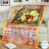 Anime Pokemon Blaines Arcanine Custom Blanket