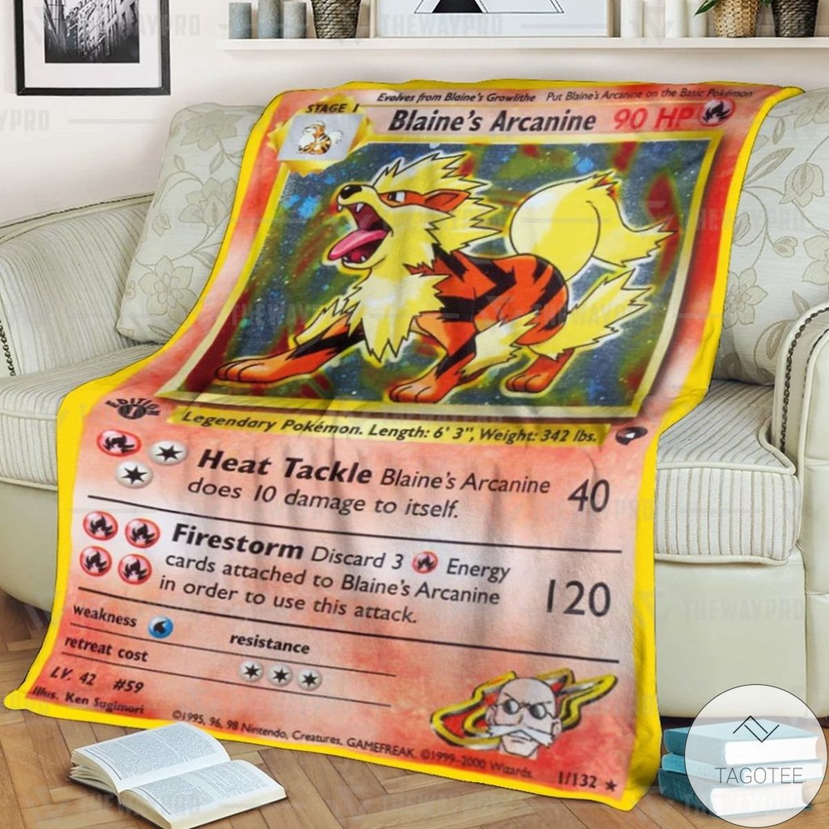 Anime Pokemon Blaines Arcanine Custom Blanket Anime Pokemon Blaines Arcanine Custom Blanket