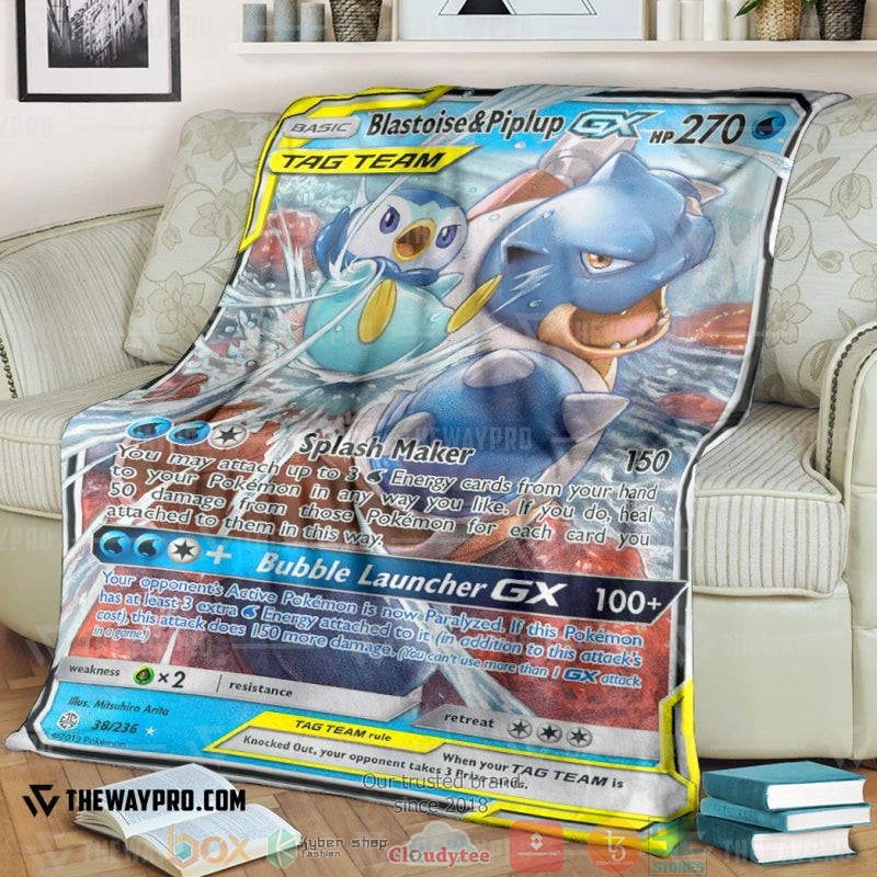 Anime Pokemon Blastoise Piplup Gx Cosmic Eclipse Soft Blanket 2 Anime Pokemon Blastoise Piplup Gx Cosmic Eclipse Soft Blanket 2