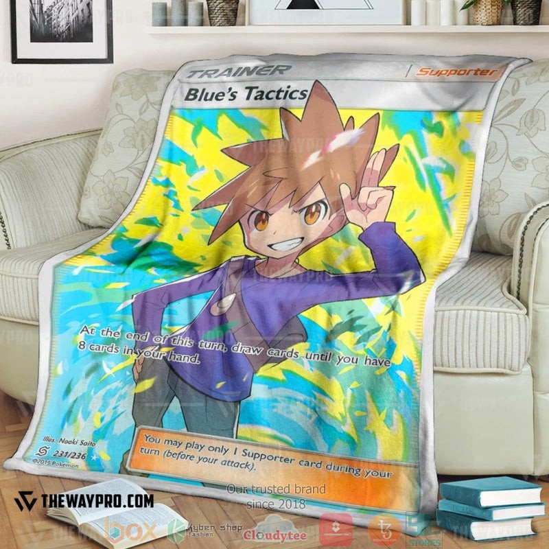 Anime Pokemon Blues Tactics Trainer Soft Blanket Anime Pokemon Blues Tactics Trainer Soft Blanket