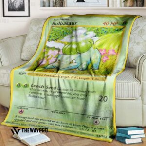 Anime Pokemon Bulbasaur 1St Edition Blanket