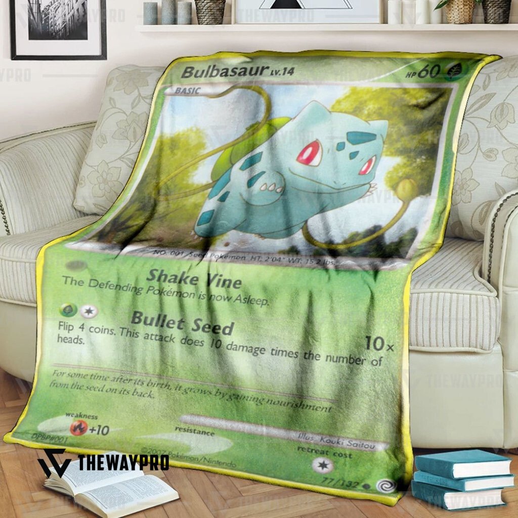 Anime Pokemon Bulbasaur Secret Wonders Custom Soft Blanket Anime Pokemon Bulbasaur Secret Wonders Custom Soft Blanket
