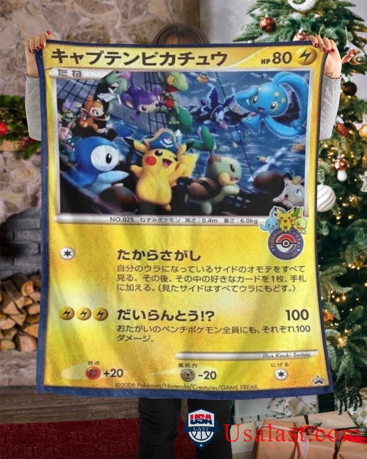 Anime Pokemon Captain Pikachu Blanket Anime Pokemon Captain Pikachu Blanket