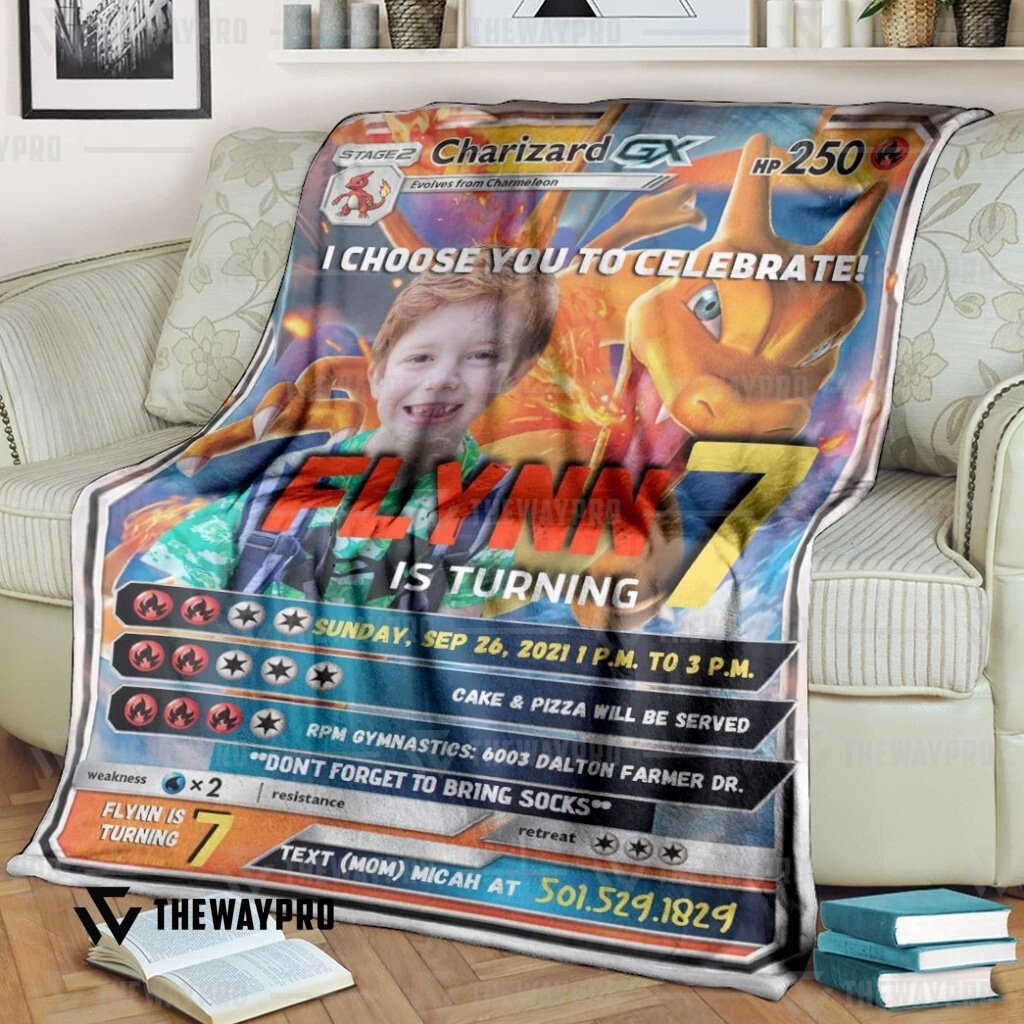 Anime Pokemon Card Custom Blanket Anime Pokemon Card Custom Blanket