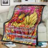 Anime Pokemon Card Flareon Hybrid Vmax Stain Glass Soft Blanket