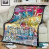 Anime Pokemon Card Gyarados Hybrid Vmax Stain Glass Soft Blanket
