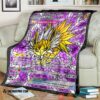 Anime Pokemon Card Jolteon Hybrid Vmax Stain Glass Soft Blanket
