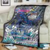 Anime Pokemon Card Kyogre Hybrid Vmax Stain Glass Soft Blanket