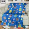 Anime Pokemon Cards And Elements Soft Blanket