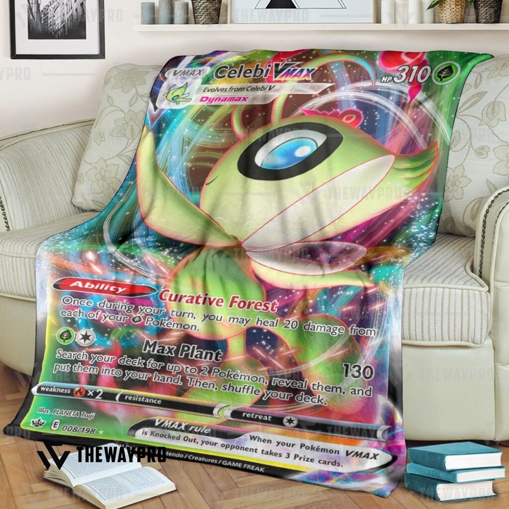 Anime Pokemon Celebi Vmax Chilling Reign Blanket Anime Pokemon Celebi Vmax Chilling Reign Blanket