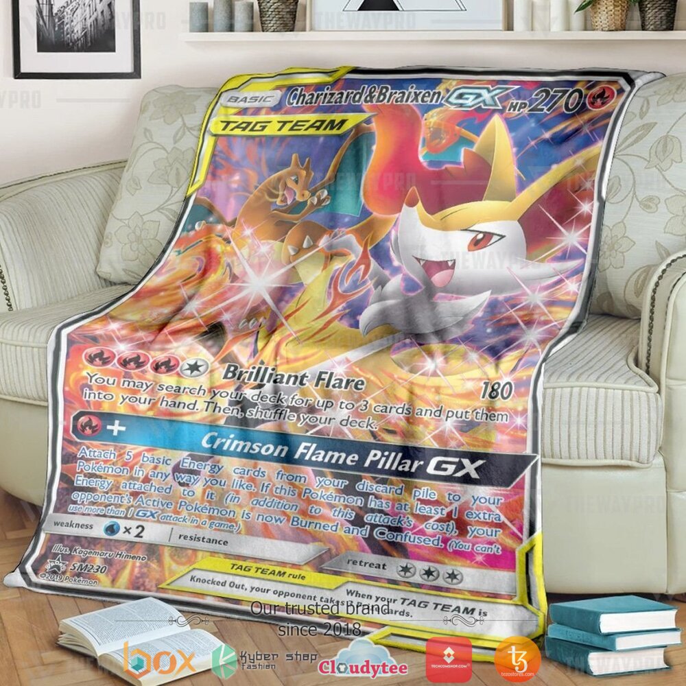 Anime Pokemon Charizard Braixen Gx Soft Blanket Anime Pokemon Charizard Braixen Gx Soft Blanket